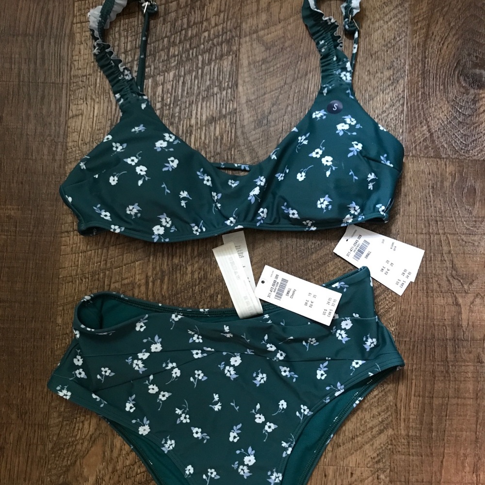 Hollister Floral Cheeky Bikini Top + Bottom